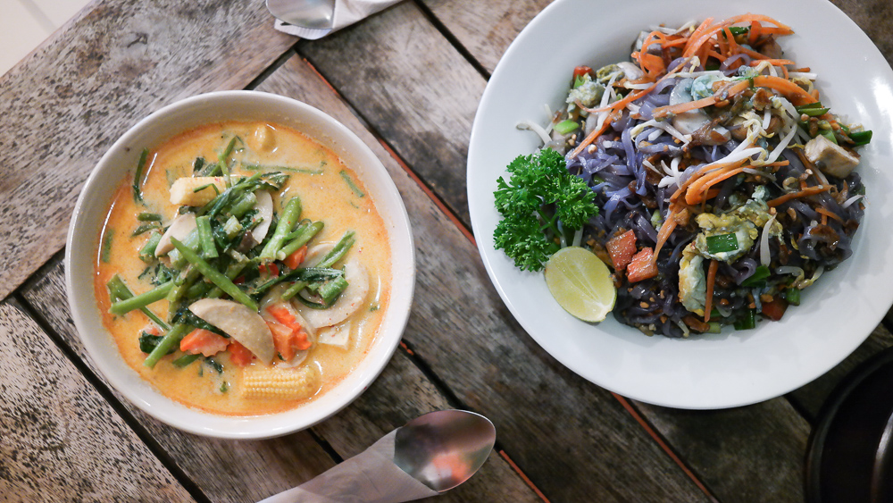 Anchan Vegan Chiang Mai purple pad thai noodles