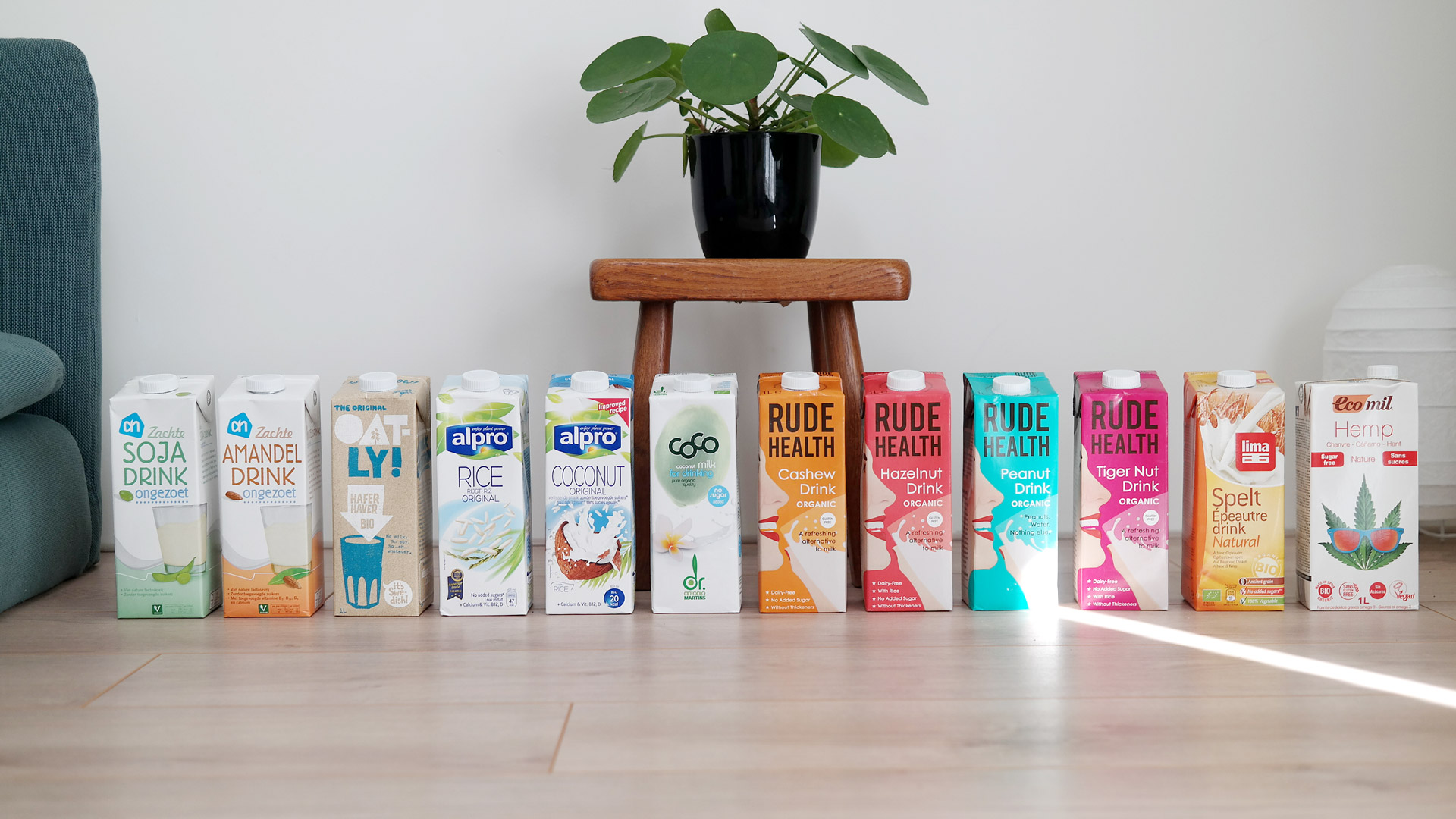 20 soorten plantaardige melk of vegan melk