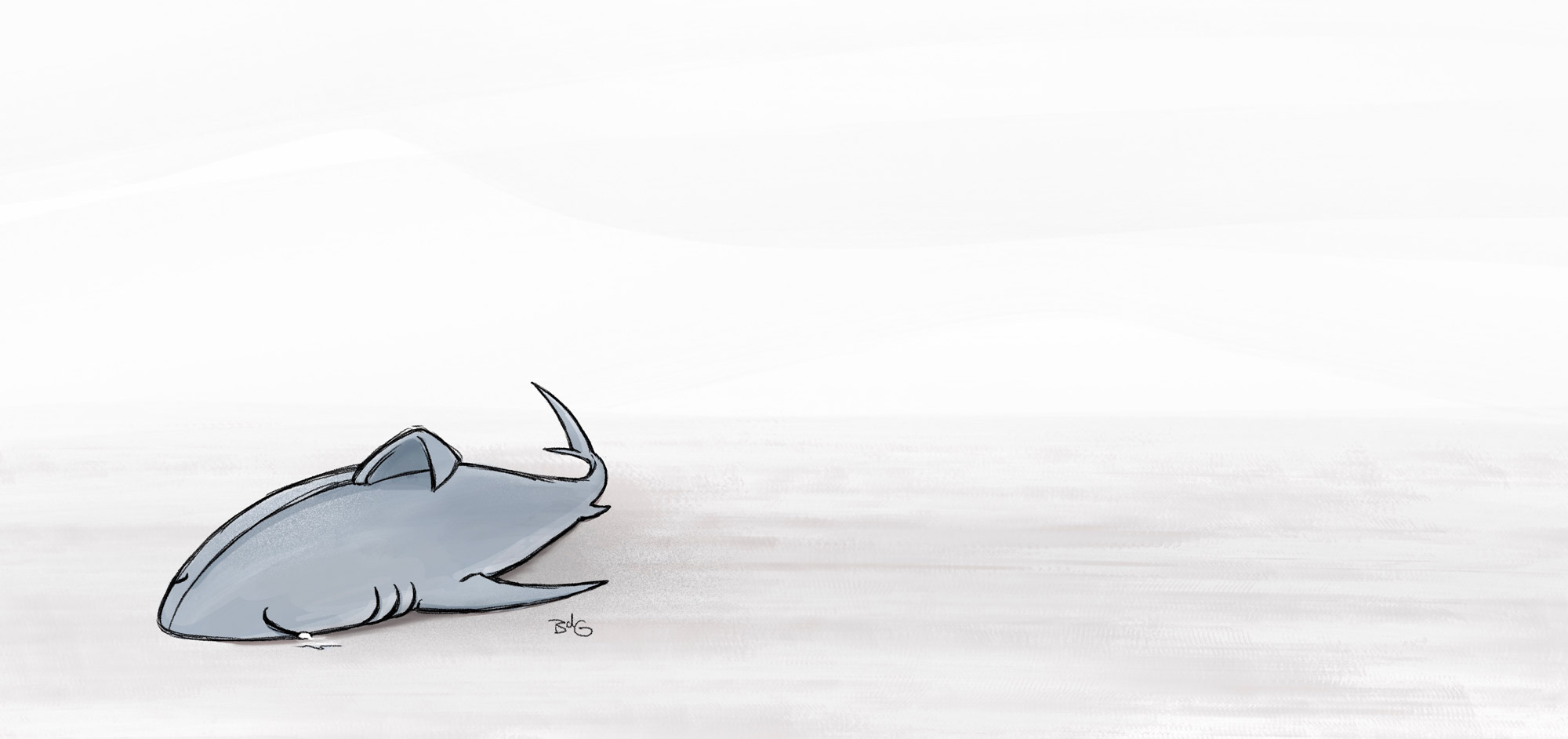 Crying shark illustration - Copyright Brenda de Groot