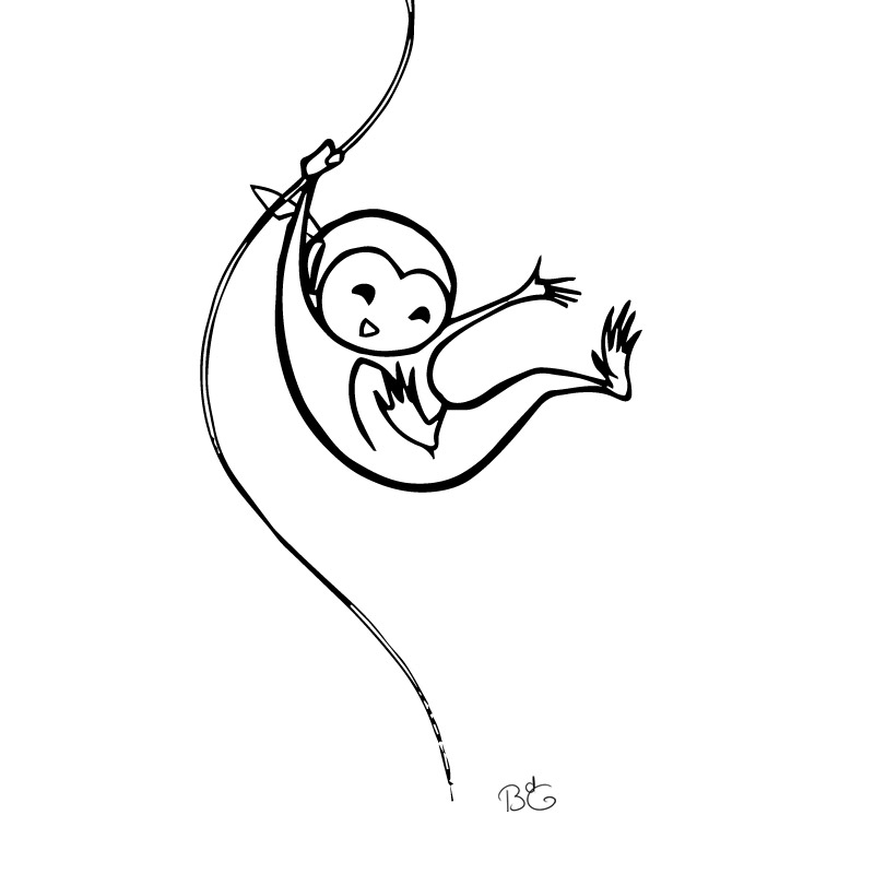 Bambu illustration | Vegan monkey drawing - Brenda de Groot