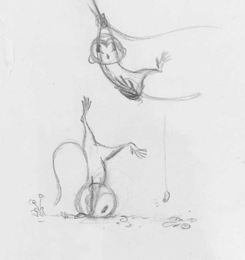 Monkey sketch illustrator - Brenda de Groot