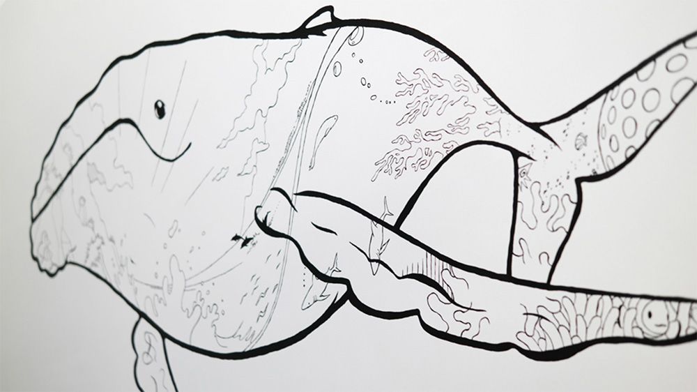Big whale painting - Brenda de Groot