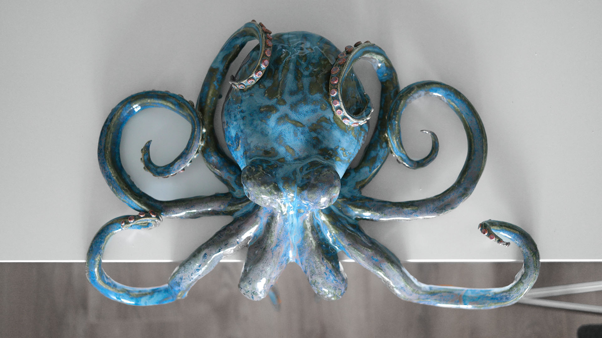 Octopus sculpture glazed Brenda de Groot